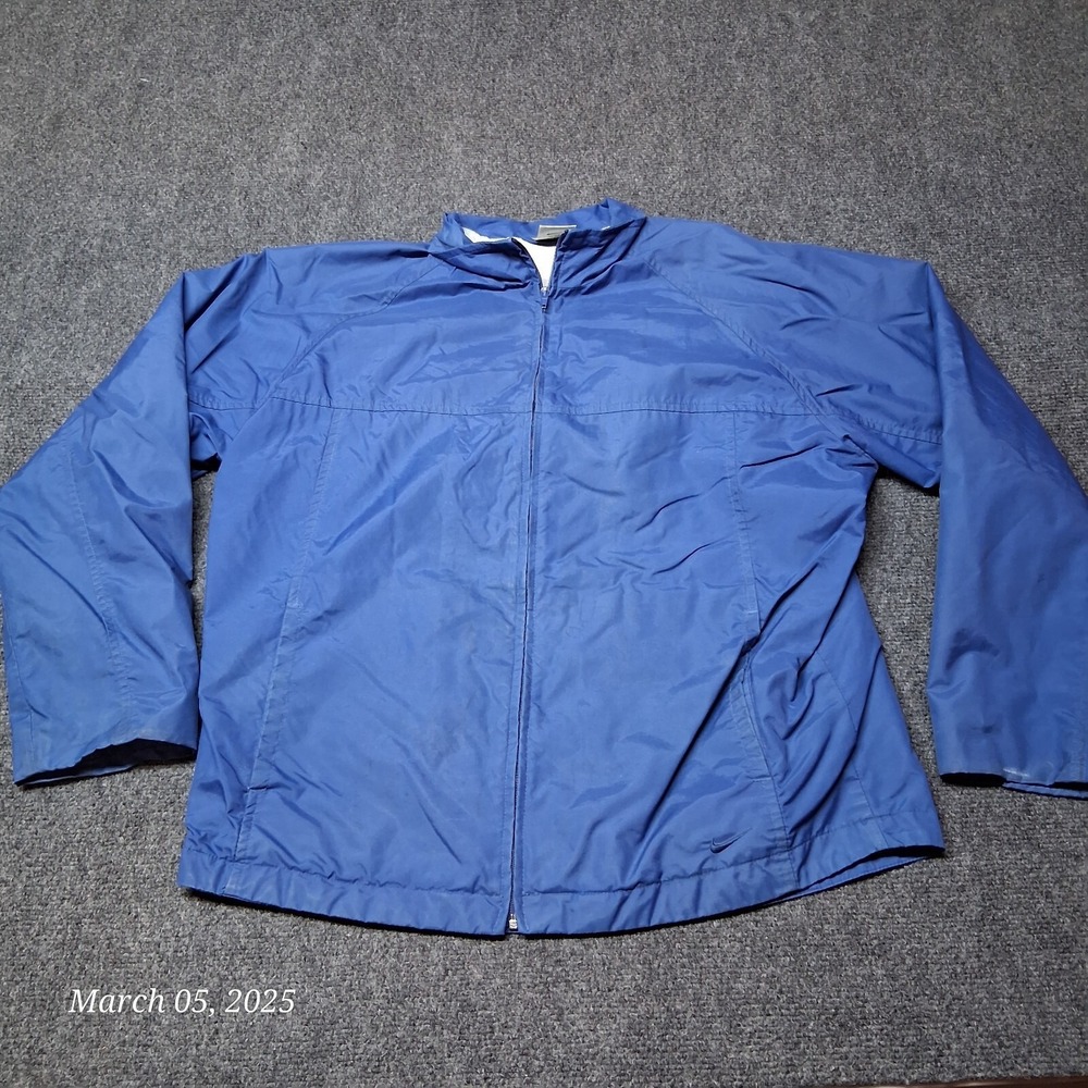 VTG Nike Windbreaker Women Size Medium 8-10 Blue Jersey Lined‎ Full Zip
